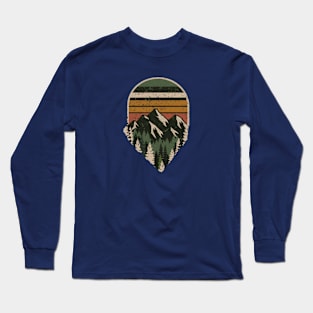 Mountain Parks Retro Artwork Long Sleeve T-Shirt